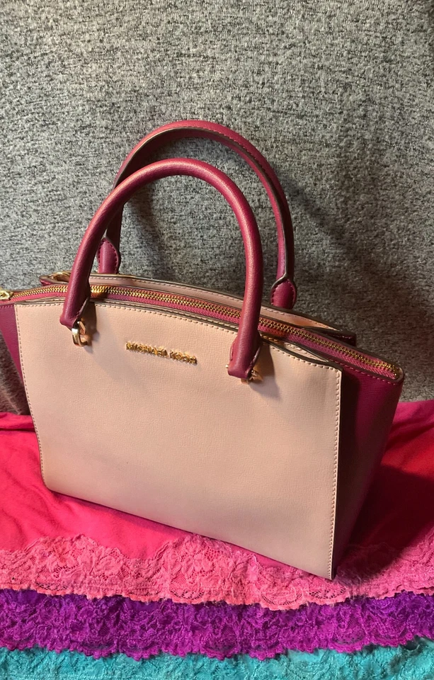 Bolso de Mano Michael Kors Magenta y Rosa Multicolor Cuero Granulado Cremallera Hobo Foto 3 de 4