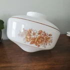 Vintage Milk Glass Ceiling Light Shade Globe Soft Yellow Gold Floral