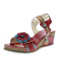 Laura Vita Bonito 03 - Sandali In Pelle Con Zeppa Rosso - Taglia 37 [23.1cm]
