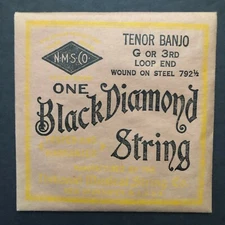 Vintage NMS Co. G or 3rd Loop End Steel 792 1/2 Black Diamond Tenor Banjo String