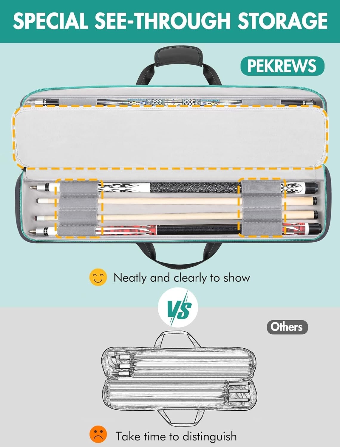 4x4 Soft Pool Cue Case with Backpack Straps for 4 Butts and 4 Shafts eBay