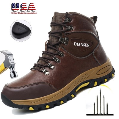 Work Hiking Boots Men Steel Toe Work Boots Trail Shoes Outdoor