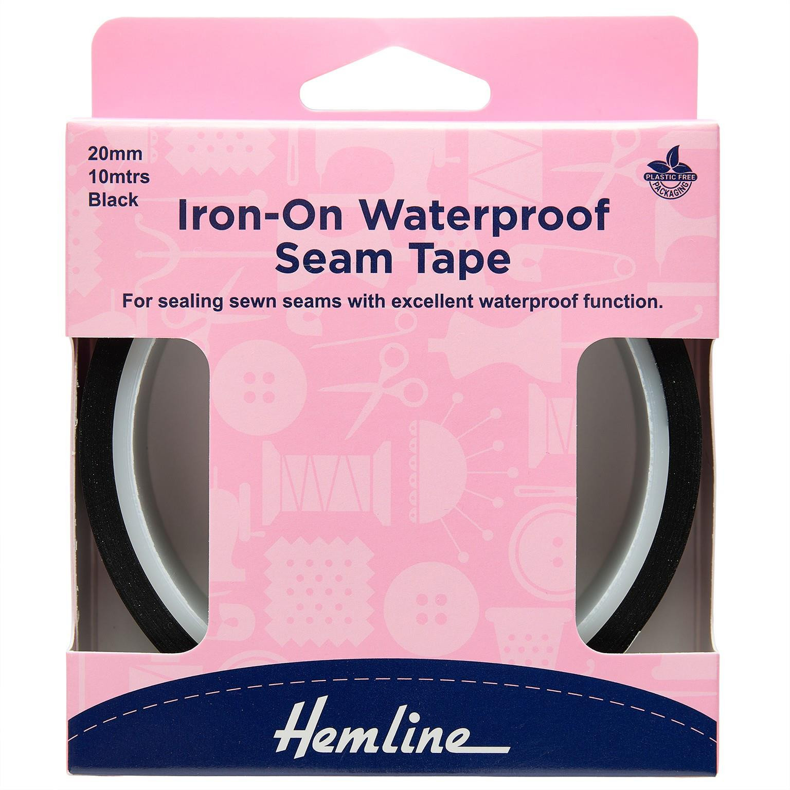 Hemline Iron-on Seam Tape Waterproof 10m x 20mm - Black