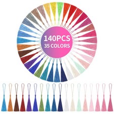 MUXGOA 140 Pcs Bookmark Tassels for CraftsKey Chain Tassels for Jewelry Making