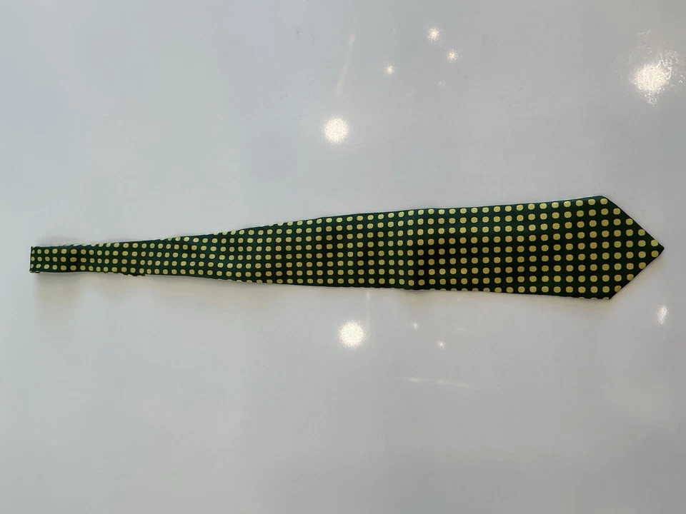 ¡Preciosa corbata KITON 100 % seda! ¡Lunares verdes y amarillos! ¡EXCELENTE! Foto 2 de 4