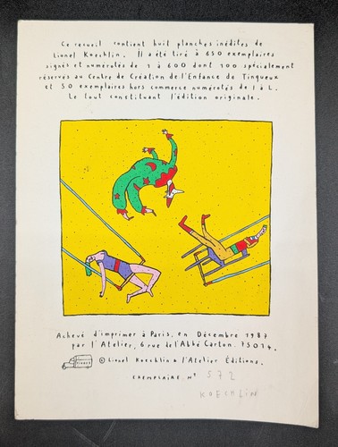 Vintage Lionel Koechlin At The Circus Limited Edition Signed Screen Print, 565 - Bild 1 von 11