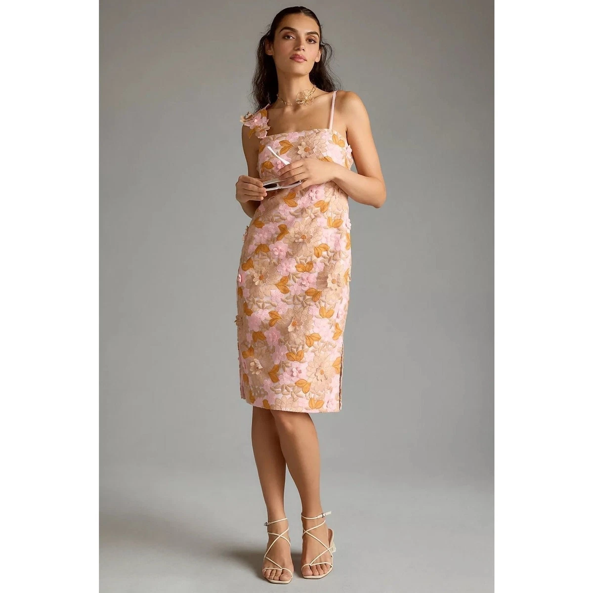 anthropologie knee-length dresses Buy Anthropologie Blue Floral Floral The Peregrine Cotton Short Sleeve Puff-Sleeve Midi Dress from Next USA