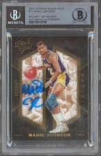 Lakers Magic Johnson Signed 2015 Panini Black Gold #11 Card Auto 10! BAS Slabbed