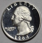 1964 Washington Silver Quarter. Gem Cameo Proof