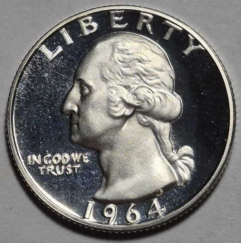 1964 Washington Silver Quarter. Gem Cameo Proof