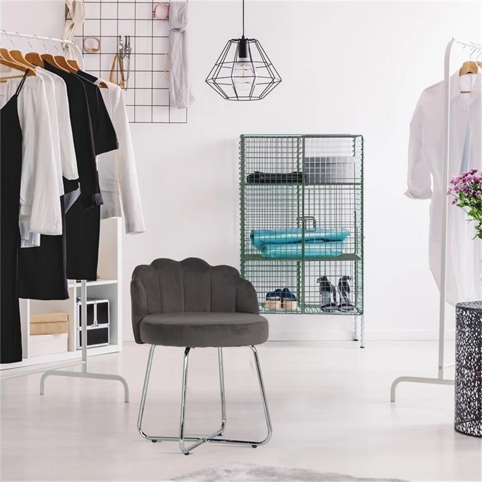 Taburete tocador Catalina para maquillajes y baños, gris oscuro Foto 4 de 4