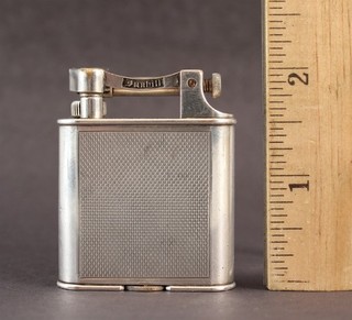 RARE Antique 1943 British Alfred DUNHILL Modernist Silverplate Lift Arm Lighter