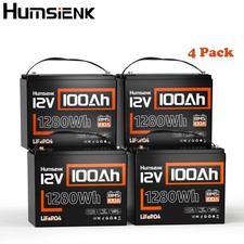 12V 100Ah 1280Wh LiFePO4 Lithium Battery Deep Cycle For Trolling Motor Solar RV