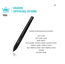 HUION PEN80 Digital Graphic Tablet Pen – Rechargeable Black P80 Pen