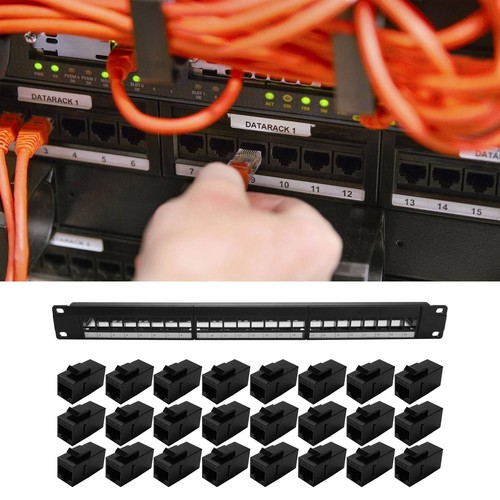 Passage rack armoire 19--1U, panneau de brassage CAT6 24 ports, contact RJ456392 - Photo 3/8