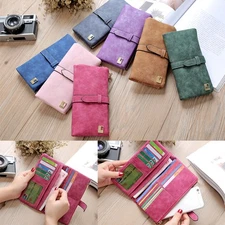 Womens Leather Wallet Clutch Large Capacity Bifold Purse Ladies Phone Handbag US