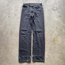 1990s Distressed Faded Made in USA Black Levi's 501 XX Jeans 28x31