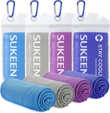 Stay Cool: 4 Pack Soft Microfiber Cooling Towel Set - Ideal for Sports Fitness