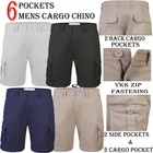 Mens Cargo Chino Shorts Cotton Combat Half Pant Stretch Casual Summer Shorts