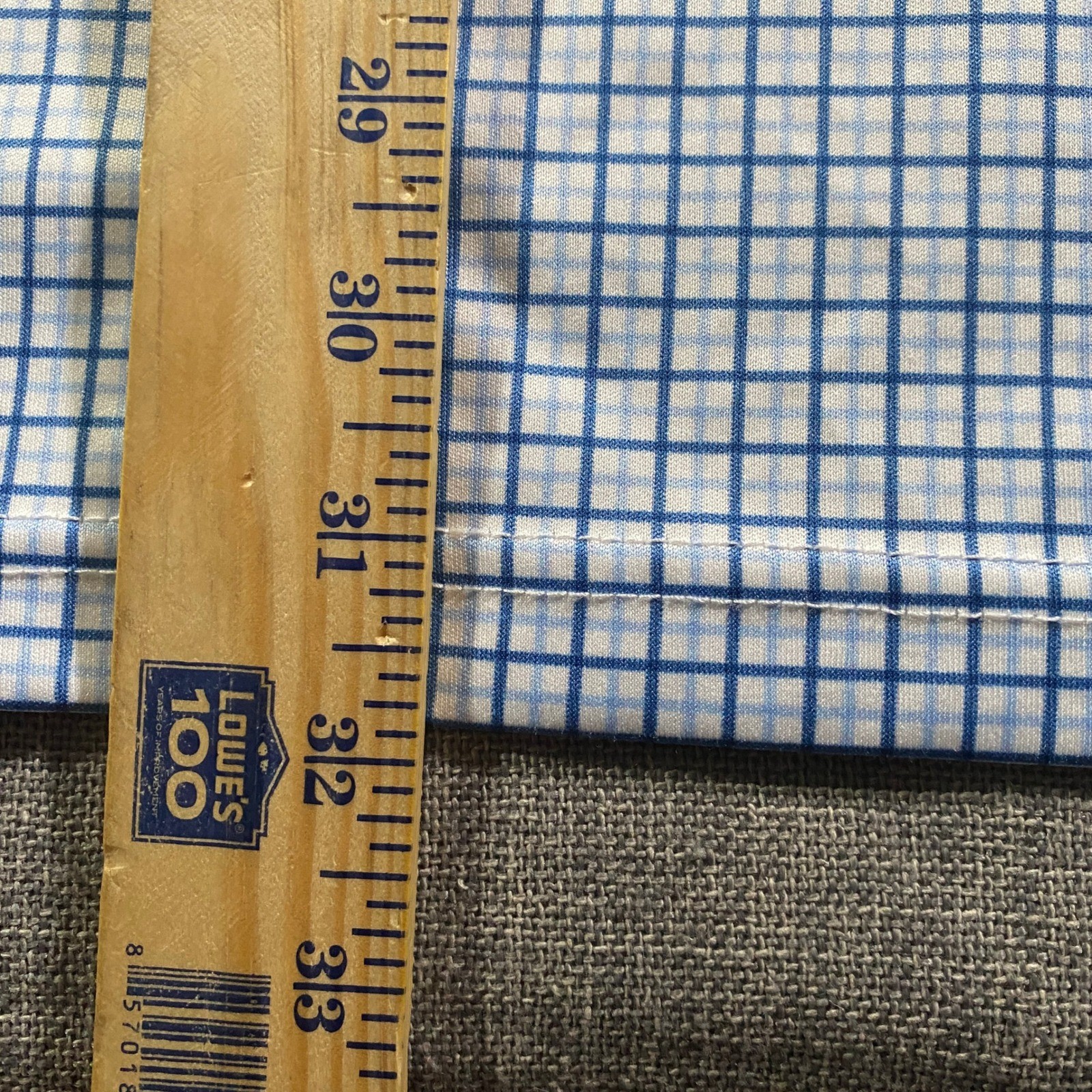 Collars & Co. Mens Large Tall Blue White Gingham Check Dress Collar Polo Shirt