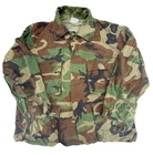 Vintage US Military Combat Uniform BDU Button Coat Woodland Size Large Regular