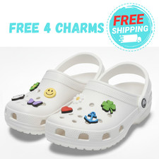 White Crocs Classic Clog Unisex Slip-On Sandals