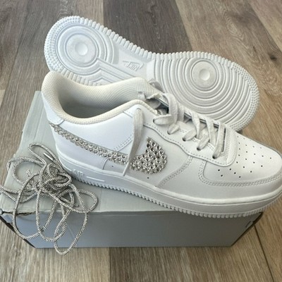 Nike DH2920-111 Air Force 1 LE White Rhinestone Kids Sneakers US 6Y