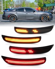 For 2015-2023 Dodge Charger 4PCS Dynamic Front Rear LED Side Marker Lights Lamps