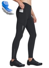 Men's Thermal Cycling Pants, 4D Padded Winter Bike Tights Fleece Lined Bicybl...