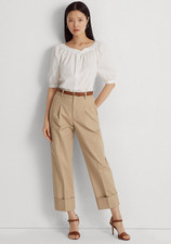 RALPH LAUREN Double-Faced Stretch Cotton Ankle Pant Size 8 12