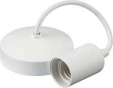 Knightsbridge 6" E27 Contemporary Pendant Set Matt White Ceiling Light Fitting