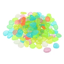 100pcs Glow Rocks 8-11mm Decoration Pebbles Luminous Stones Decor Multicolored