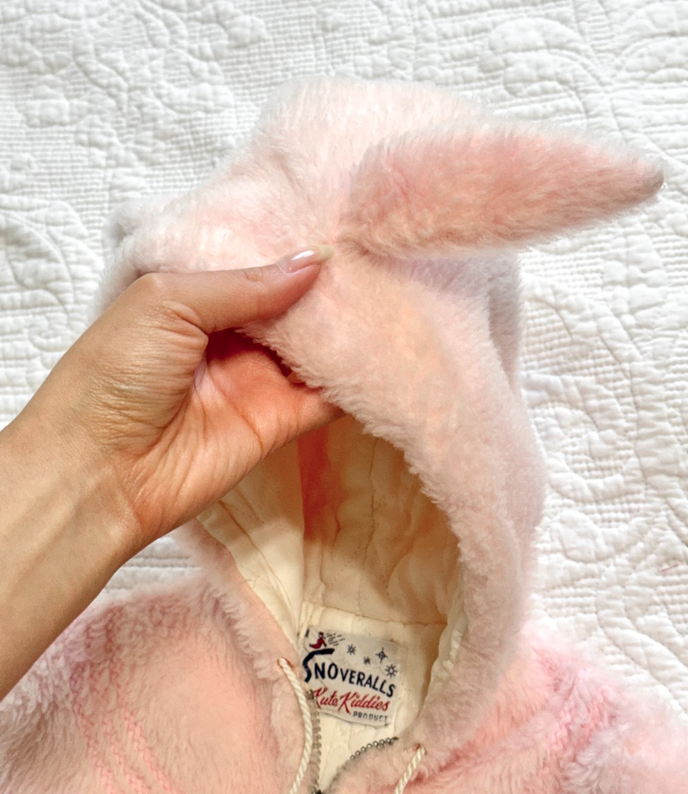 VTG 1950s Snoveralls by Kute Kiddies Pink Bunny Snow Suit Costume