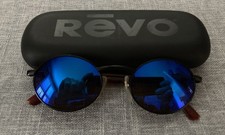 Revo 962/001 Black Tortoise Shell Oval Blue Mirror Lens Sunglasses Made In Japan