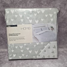 Sainsburys Printed Single Duvet Cover & Pillowcase Set Grey/white New With Tags.