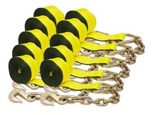 10 Pack 4 In. X 40 Ft. Winch Strap With Chain Anchor