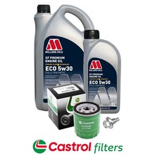 FOR FORD FOCUS ST-2 2.0 MK3 PETROL C346 CASTROL OIL FILTER SERVICE KIT PLUGS 6L