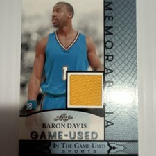 Leaf In The Game Used Sports Baron Davis Game-Used Memorabilia GUM-8 Card
