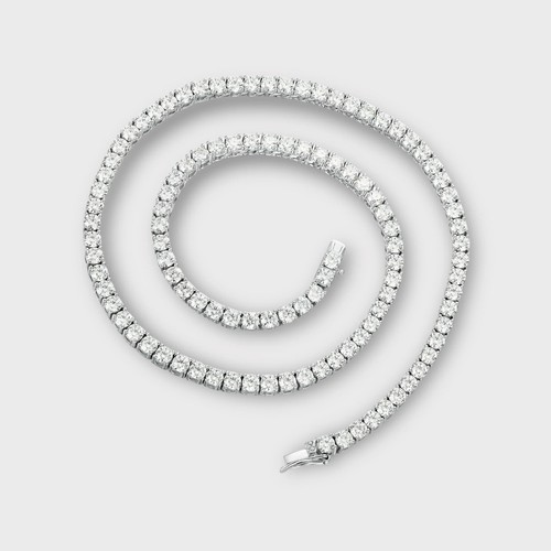 Men’s Tennis Chain, 1.0 Carat, 16 Inch, VVS1 Moissanite, 925 Sterling Silver