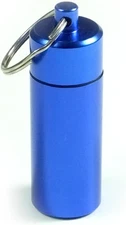 Waterproof Aluminum Pill Box Keychain, Mini Travel Pill Holder Case