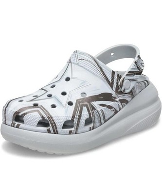 Crocs Classic Crush Disco Clog/ Shimmer, Size 8 Men/10 Women, Grey Stars NEW