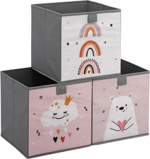 Ceste Porta Giochi Bambini - Set Di 3 Cesta Contenitore Portagiochi - Cubi Conte