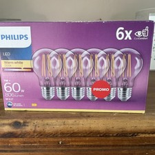 Philips E27 LED Light Bulbs, 6 Pack Warm White