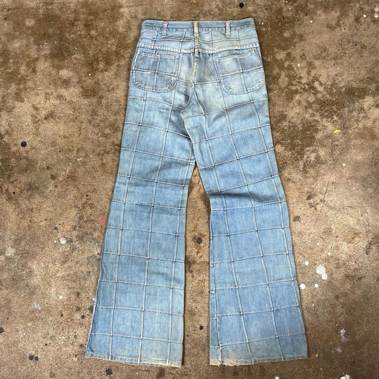 Vintage JCPenney Patchwork Flared Bellbottom Jean… - image 4