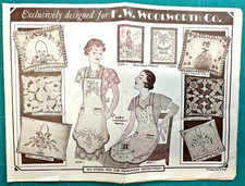 Antique 1930s FW WOOLWORTH Co Embroidery Catalog Aprons Tea Towels