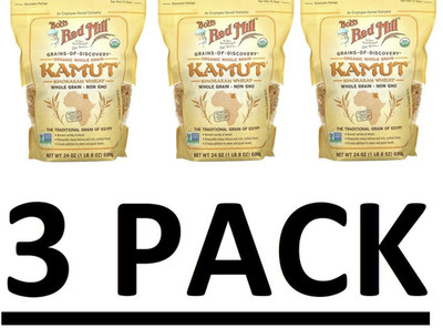 3 PACK - Bob's Red Mill Organic Whole Grain Kamut 24 oz Pkg (Total 4.5 lb)