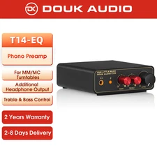 Douk Audio T14-EQ MM/MC Phono Stage Preamp for Turntables Headphone Amp