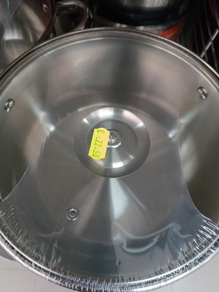 Pentole Acciaio Inox Frabosk Linea Argento Con Coperchio Incluso 13-15-19-20cm  - Immagine 4 di 4