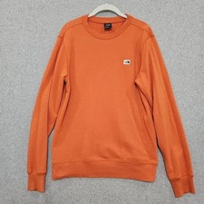 The North Face Sweatshirt The Heritage Patch Crewneck Mens S Orange Long Sleeve