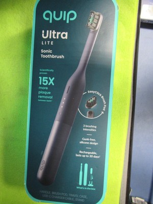 Quip Ultra Lite Sonic Electric Toothbrush Slim  3 Brushing Modes 15x Removal